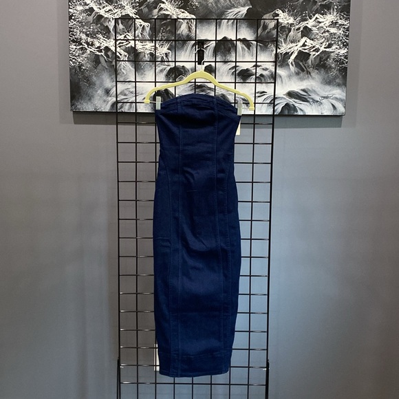 Anthropologie strapless denim midi - Picture 7 of 10
